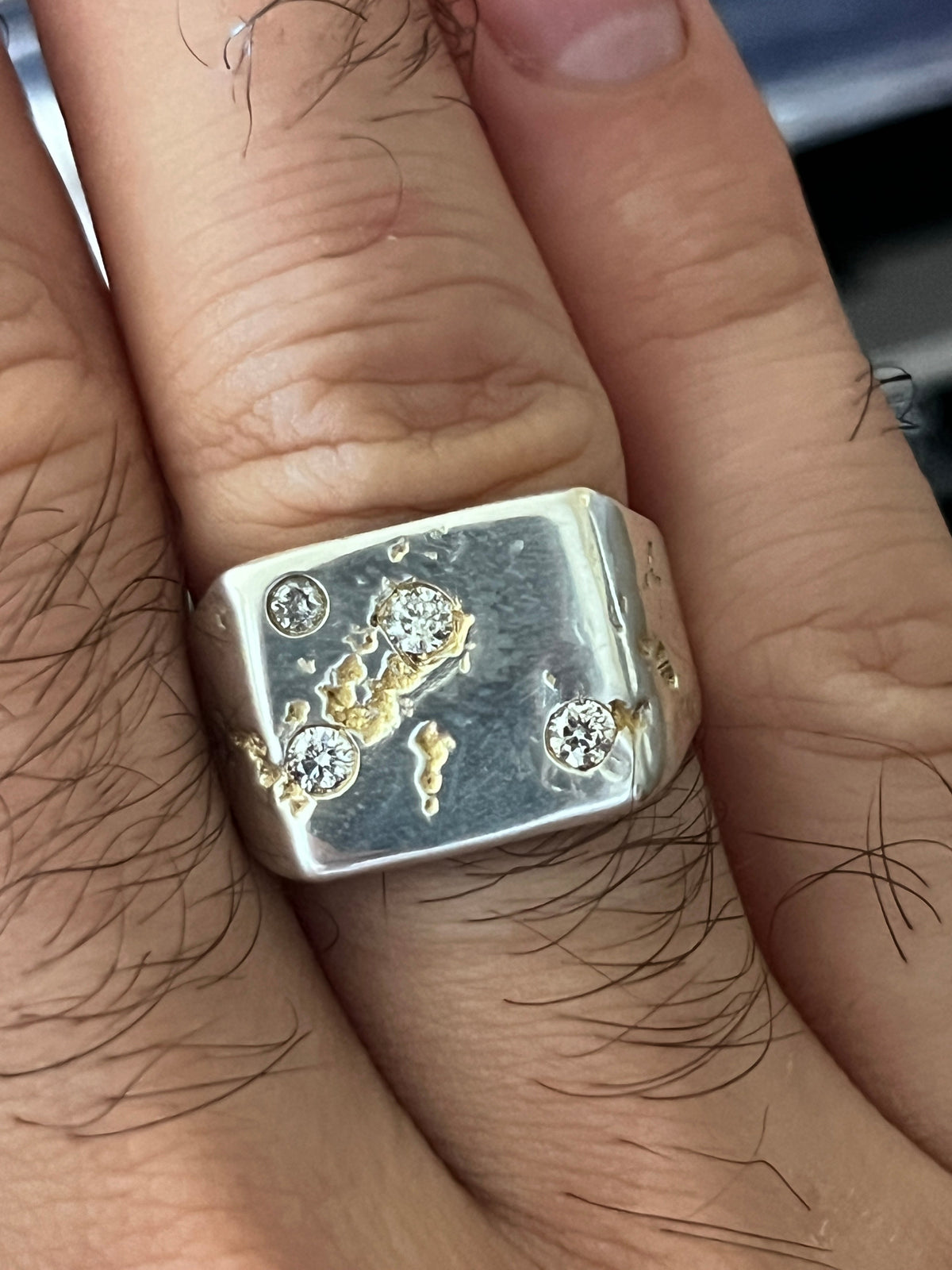 Constellation Signet, Sterling Silver & Gold Vermeil