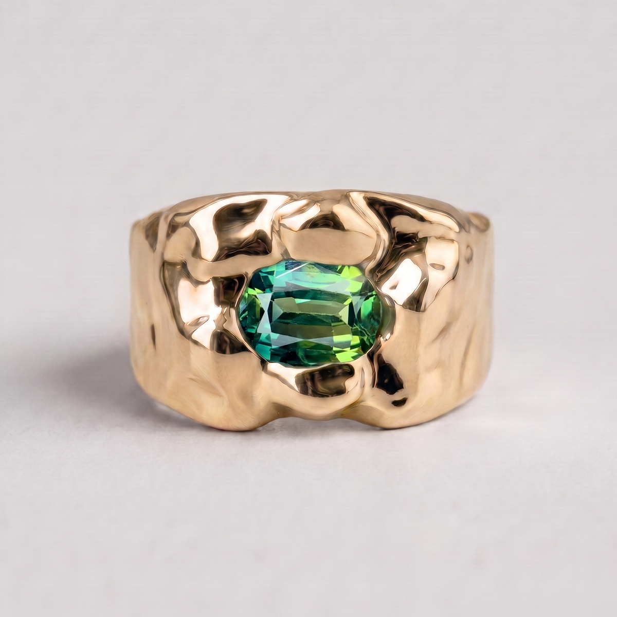 Molten Stone Signet, Gold, Parti Sapphire